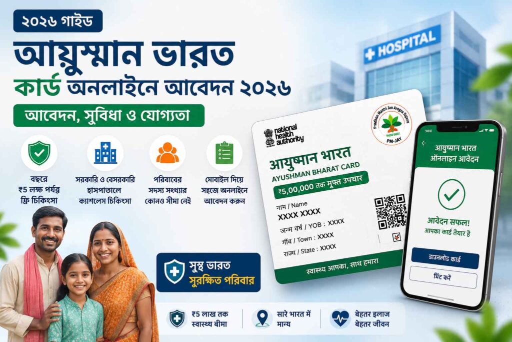 আয়ুষ্মান ভারত কার্ড অনলাইনে আবেদন ২০২৬ – কারা পাবেন, সুবিধা ও আবেদন পদ্ধতি